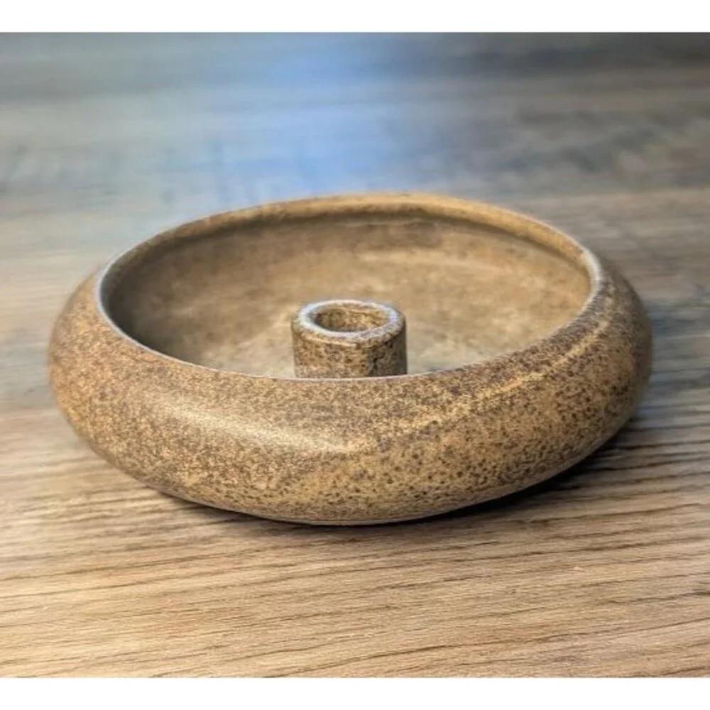 Studio Art Pottery Incense Holder Signed Frye Stamp Dragonfly Trinket Bowl